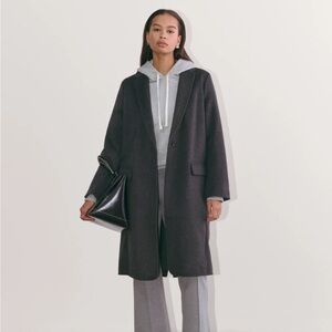 Everlane The Topcoat Wool Coat in DARK CHARCOAL MELANGE